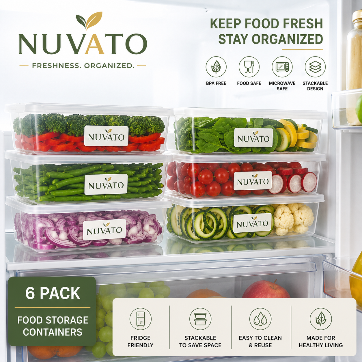 Nuvato Food Storage Containers – Airtight Kitchen Storage Containers