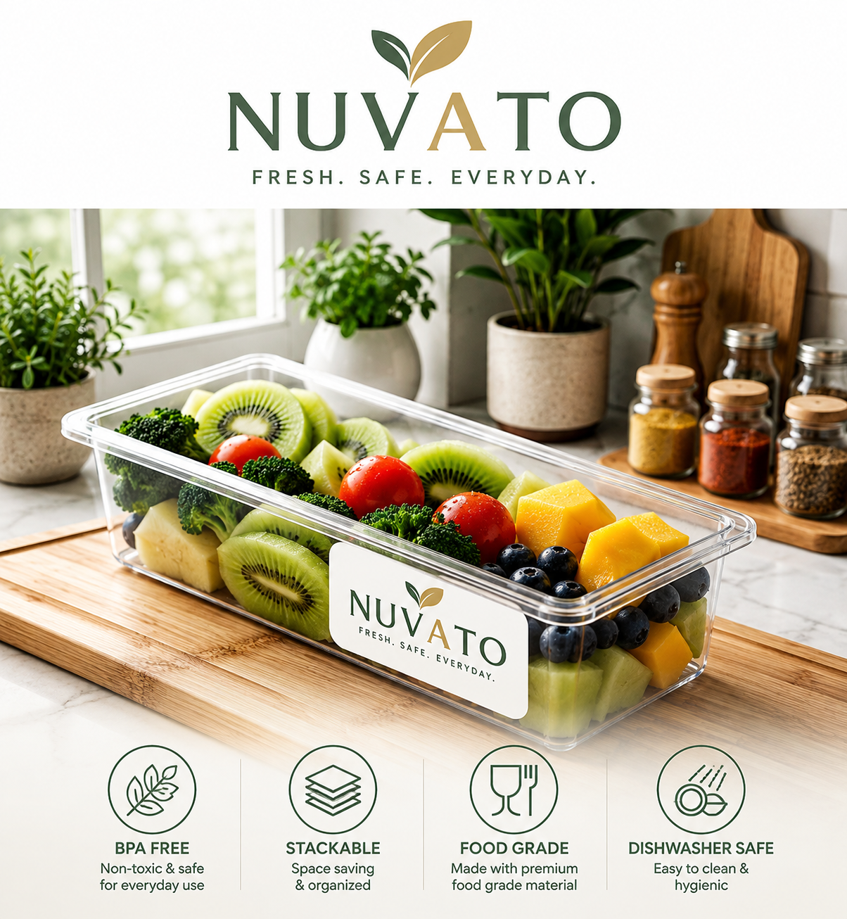 Nuvato Food Storage Containers – Airtight Kitchen Storage Containers