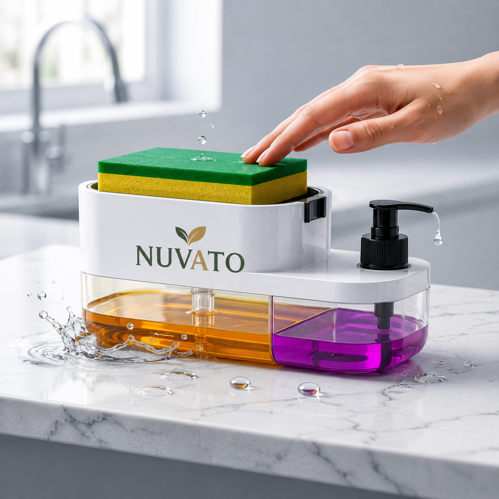 Nuvato 3-in-1 Soap Dispenser – Liquid Soap, Dishwash & Lotion Dispenser