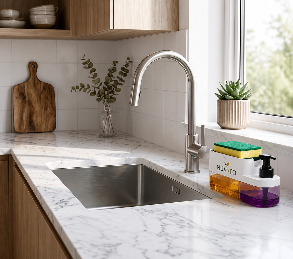 Nuvato 3-in-1 Soap Dispenser – Liquid Soap, Dishwash & Lotion Dispenser