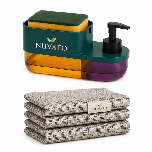Nuvato 3-in-1 Soap Dispenser – Liquid Soap, Dishwash & Lotion Dispenser