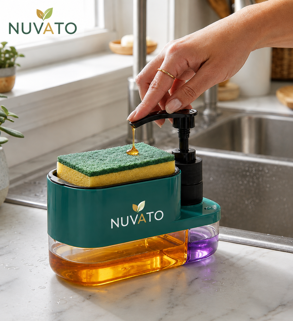 Nuvato 3-in-1 Soap Dispenser – Liquid Soap, Dishwash & Lotion Dispenser