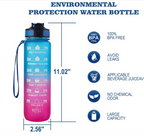 Nuvato 1L Motivational Water Bottle with Straw & Time Marker
