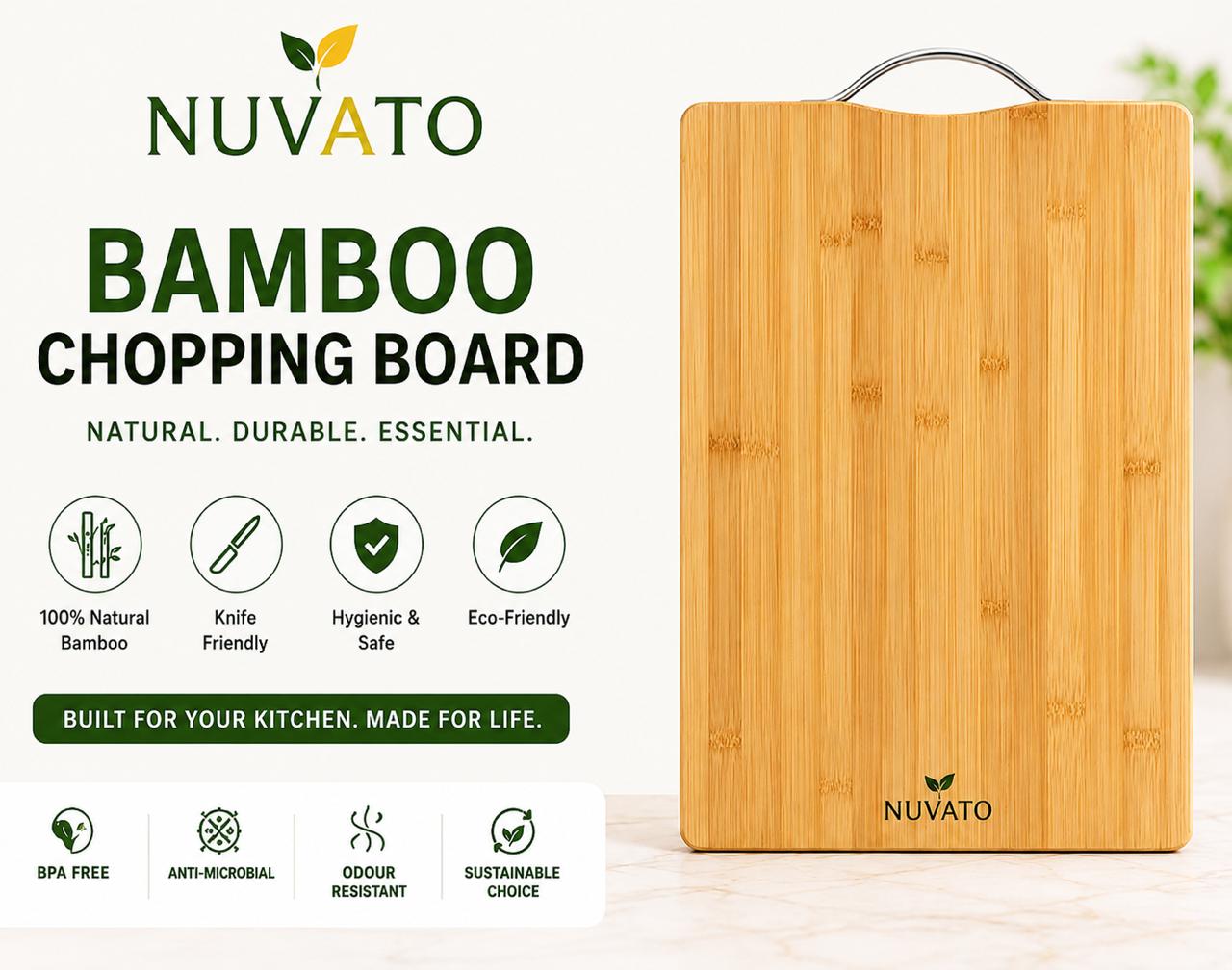 Nuvato Bamboo Chopping Board – Premium Kitchen Cutting Board