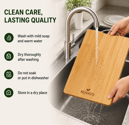Nuvato Bamboo Chopping Board – Premium Kitchen Cutting Board